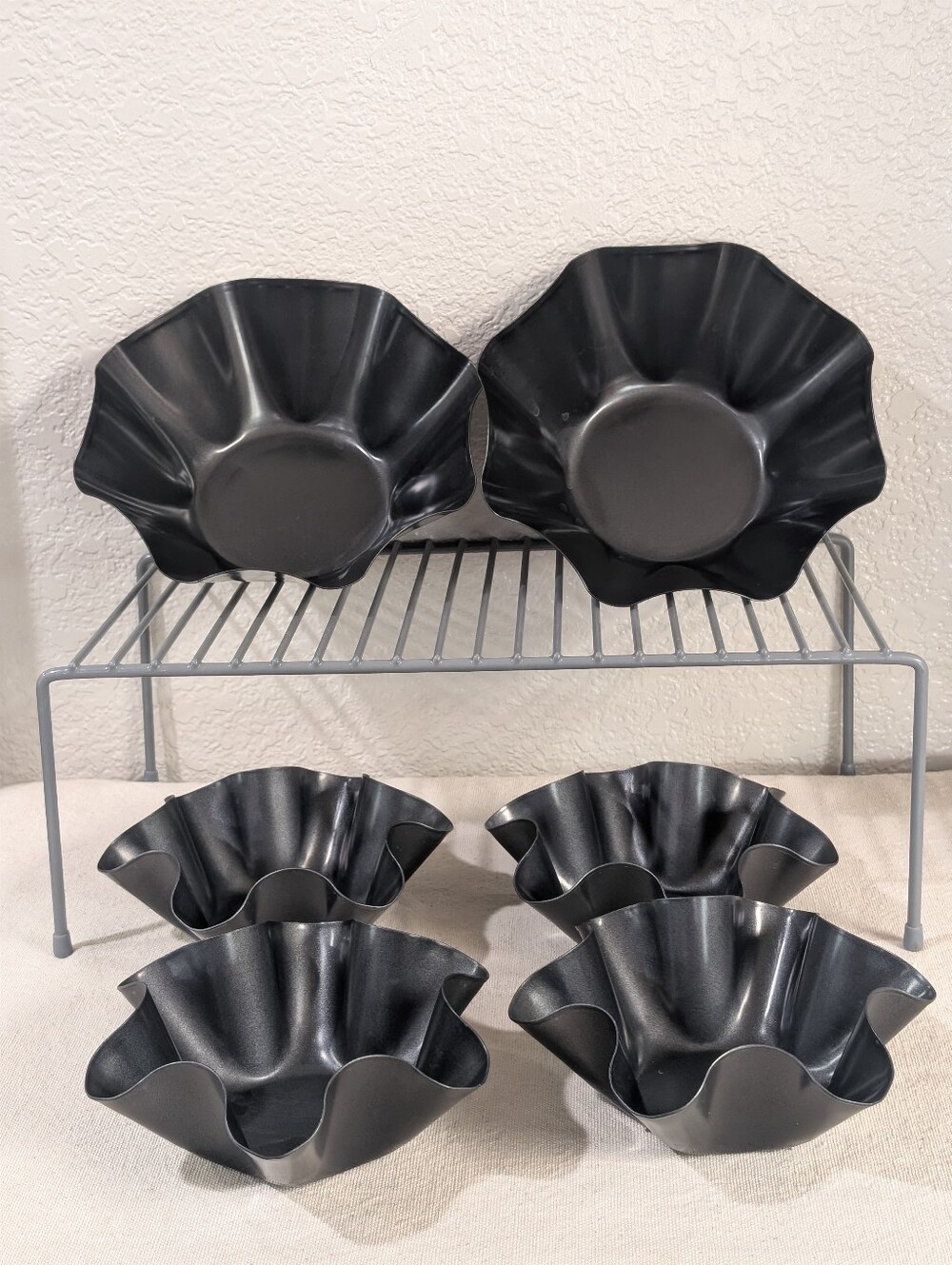 Tortilla Pan Set Non Stick Steel Taco Salad Bowl & Tortilla Shell Maker 6 PACK
